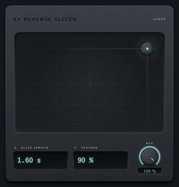 XY Reverse Slicer with the slice length at 1.6 seconds and the texture at 90 per cent