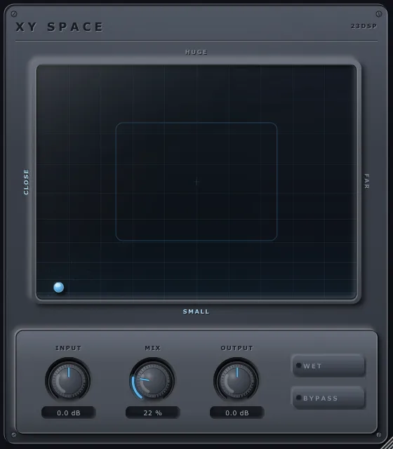 XY Space on the Tight Booth preset, the dot in the bottom left corner of the pad
